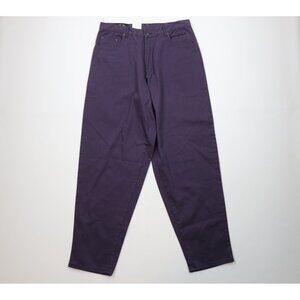 Deadstock Vintage 90s Fila Mens 36x34 Spell Out Baggy Skateboard Jeans Purple